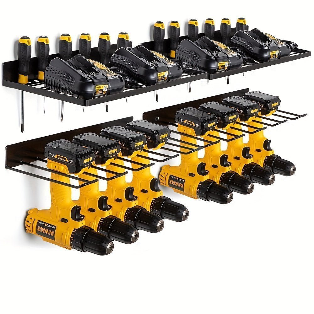 2pcs Power Tool Organizer Wall Mount. Heavy Duty Floating Tool Shelf. Power Tool Holder Wall Mount. Metal Garage Storage Shelves. 4 Drill Holder Hanging Slots