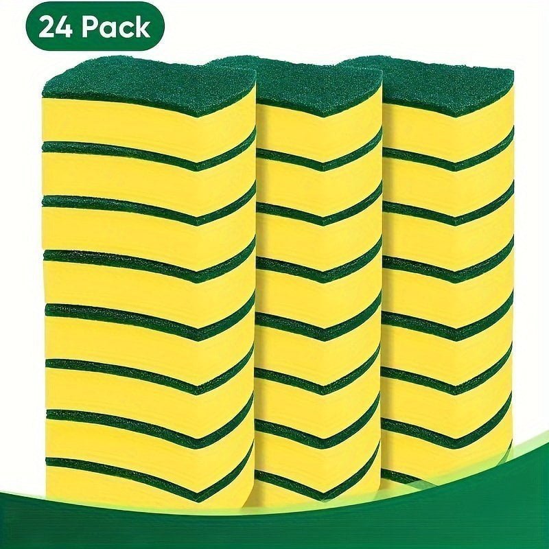 12u002F24pcs. Multifunctional Cleaning Sponge. Double-Sided Scouring Pad For Household Cleaning. Dishwashing Sponge. Premium Kitchen Sponge. Durable Non-scratch Sponge Wipe. Super Absorbent. Cleaning Supplies. Cleaning Tool. Christmas Gift