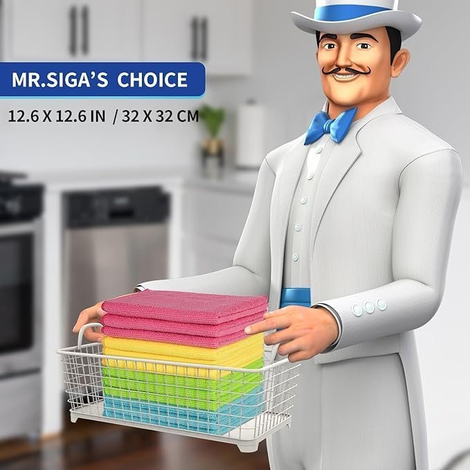 MR.SIGA Microfiber Cleaning Cloth.Pack of 12.Size:12.6″ x 12.6″ - Image 5